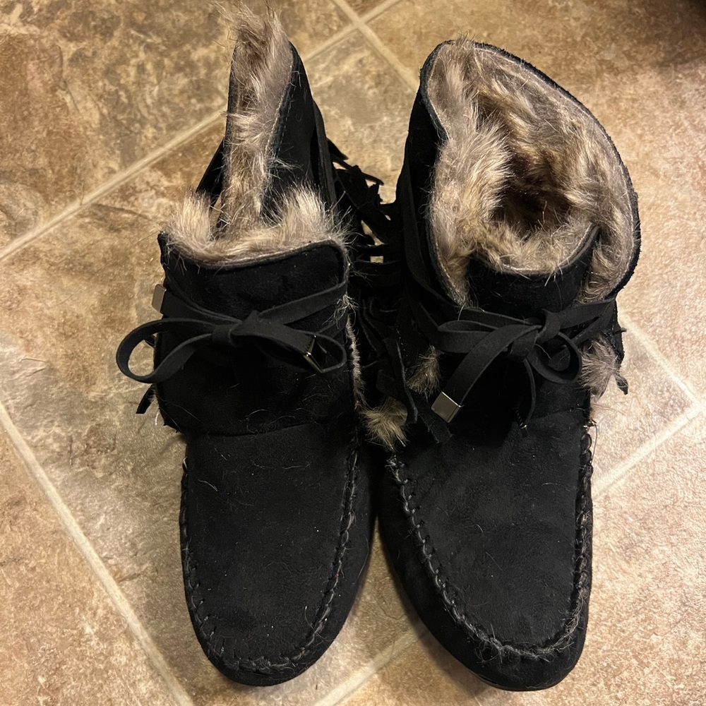 Women's Black Moccasin Boots Roebuck & Co.